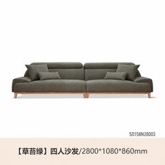 [28-Day Pre-order] Minimalist Modern Fabric Sofa with High Backrest, L-Shaped Sectional for Large Living Rooms, Solid Wood Furniture