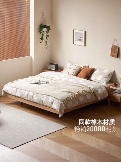 实木床现代简约夜光床卧室双人床榻榻米日式悬浮床