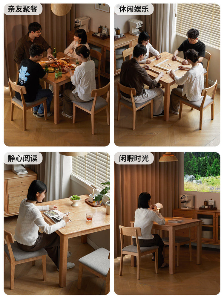 实木餐桌小户型橡木方桌现代简约餐厅正方形吃饭桌子