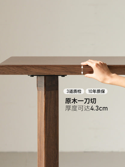 实木餐桌餐厅侘寂风自然边大板桌工作台乌金木饭桌