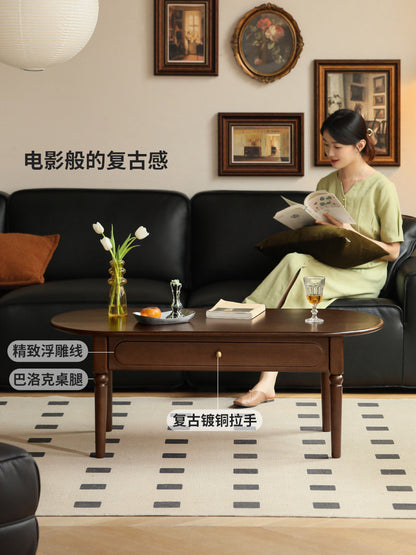 实木客厅美式复古电视柜茶几组合小户型中古茶台