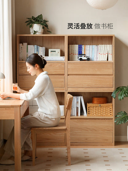 实木书柜置物储物柜橡木自由组合矮柜落地书架餐边柜