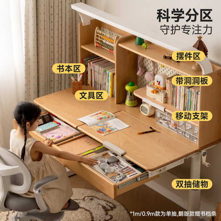 实木儿童学习桌升降小学生书桌写字桌课桌椅子套装