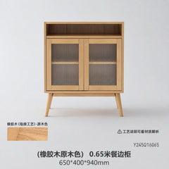 实木餐边柜窄型茶水柜橡木厨房收纳柜小户型北欧碗柜