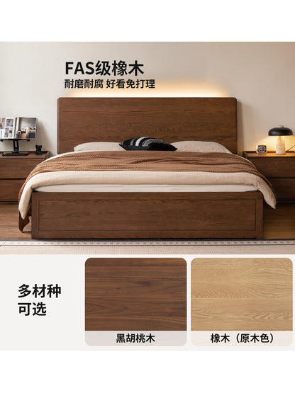 实木床现代简约双人床橡木多功能储物床卧室收纳床箱体床