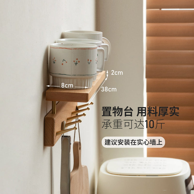 实木墙面置物架挂衣钩墙上壁挂式挂衣架客厅挂钩衣帽架
