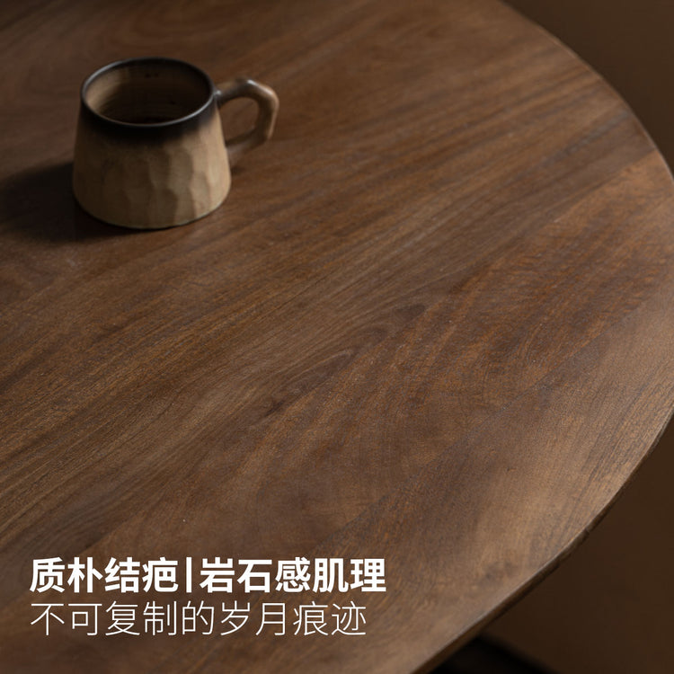 实木餐桌餐厅侘寂风原生态大板桌民宿设计师做旧茶室茶台