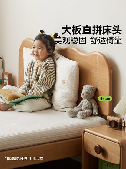 实木儿童床现代简约男孩女孩大板床卧室青少年单人床