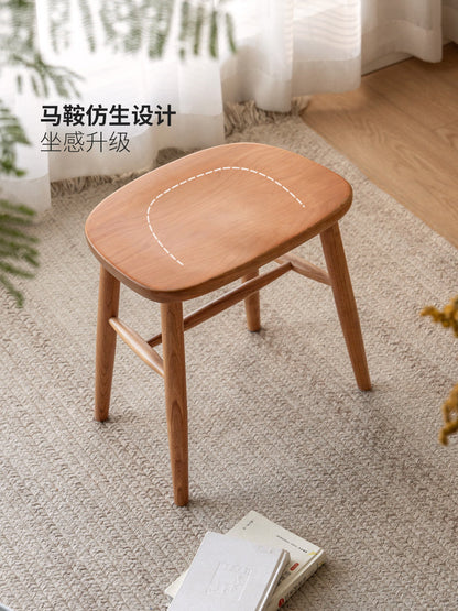 实木方凳樱桃木复古化妆凳原木换鞋凳餐厅吃饭小凳子