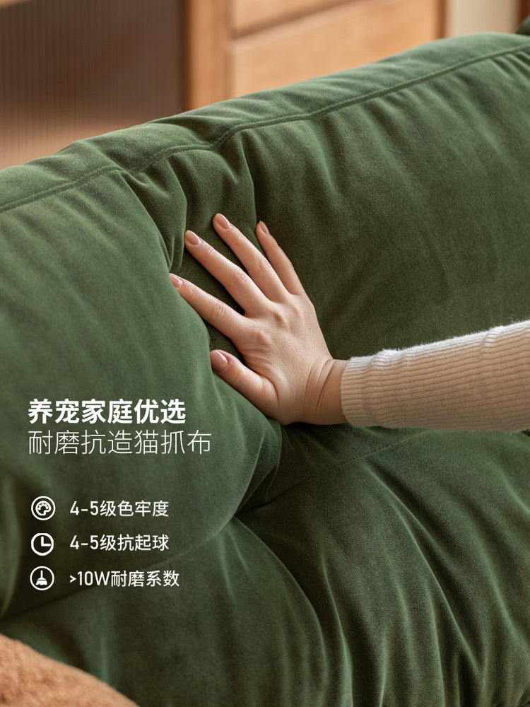 实木客厅复古高靠背布艺沙发小户型猫抓布沙发