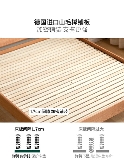 实木床日式樱桃木卧室大床现代简约双人床黑标新款