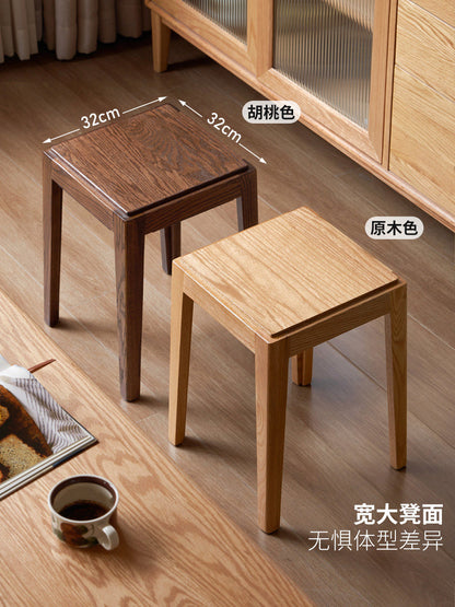 实木凳子可叠放北欧橡木客厅方凳现代简约创意板凳