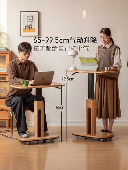 实木书桌简约樱桃木升降桌书房休闲桌小户型移动边几