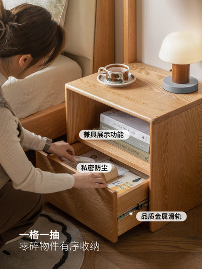 实木衣帽架斗柜一体北欧卧室橡木挂衣架落地收纳架置物架