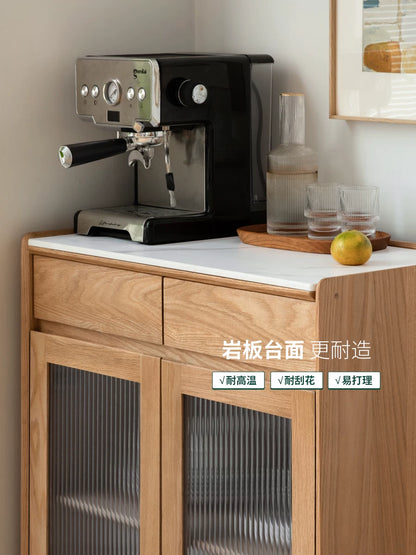 实木餐边柜简约现代橡木小户型茶水柜北欧餐厅原木储物柜