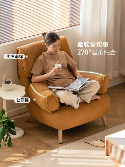 布艺沙发椅单人沙发小户型客厅懒人躺椅阳台休闲椅