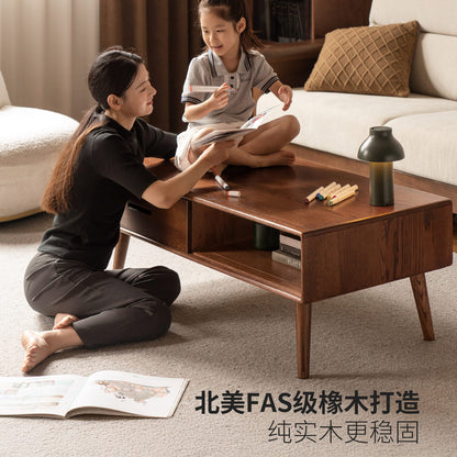 全实木茶几简约现代橡木家具北欧茶桌小户型客厅茶台