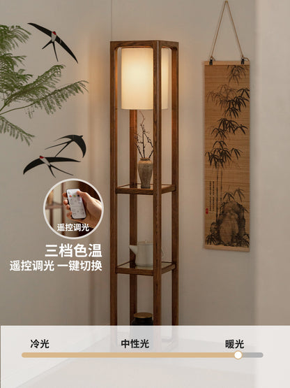 实木置物架新中式客厅沙发边柜橡木侧边柜小户型边几