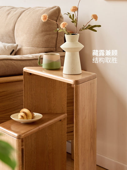 实木置物架客厅简约转角收纳展示架阳台边几创意花架