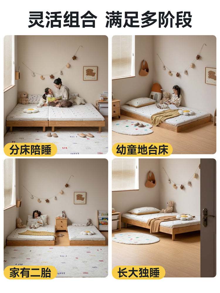 实木榻榻米子母床拼接大床小床地台床单人床蒙氏儿童床