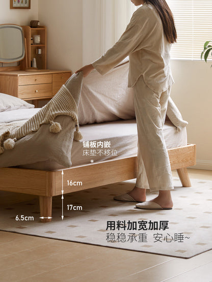 实木床奶油风真皮软包床北欧主卧双人床白色布艺床