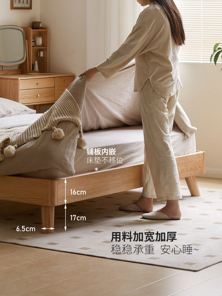 实木床奶油风真皮软包床北欧主卧双人床白色布艺床