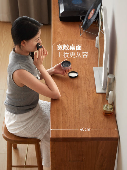 实木化妆桌现代简约六斗柜梳妆台卧室樱桃木化妆台