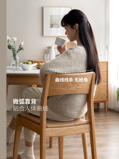 实木餐椅北欧小户型堆叠凳餐厅靠背椅橡木舒适椅子
