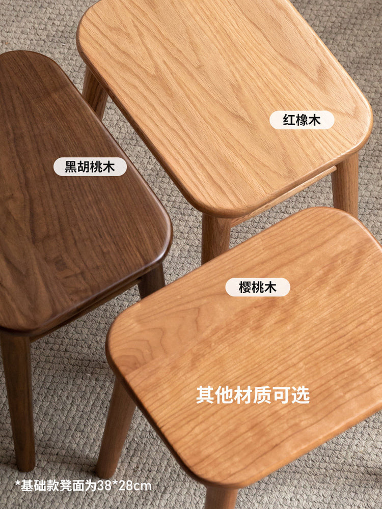 实木梳妆凳现代简约白蜡木方凳原木风卧室小凳子板凳