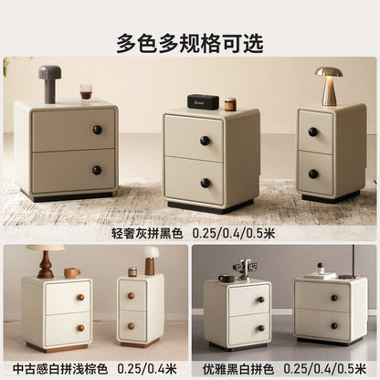 实木床头柜现代简约储物柜卧室床边灰色边几收纳柜