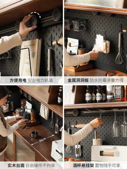 实木餐边柜现代简约茶水柜厨房储物柜碗柜北欧酒柜