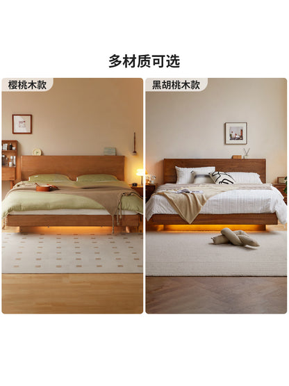 实木箱体床卧室复古收纳储物床多功能悬浮床双人床