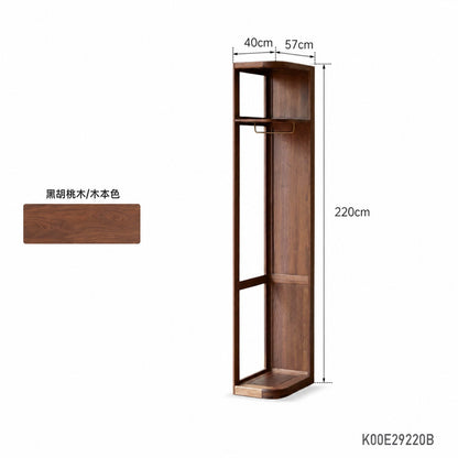 实木衣柜北欧卧室柜子储物柜现代简约黑胡桃木大衣橱
