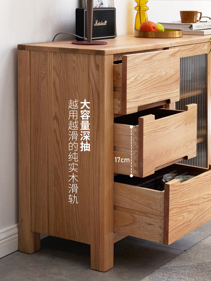 实木餐边柜北欧橡木家具柜子储物碗柜简约现代茶水柜