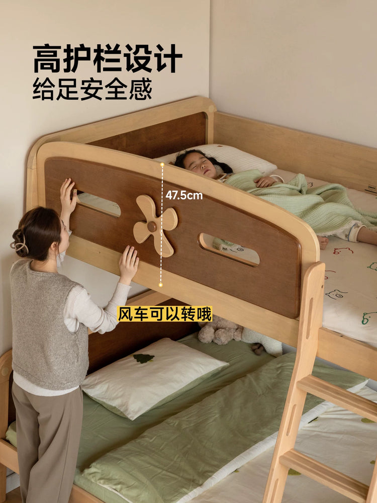 实木儿童高低床上下铺双层床小户型成人互不干扰子母床