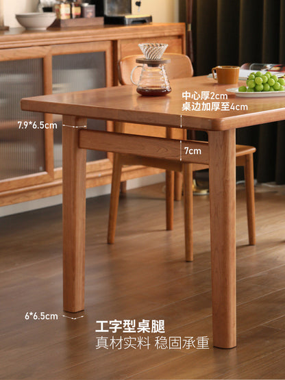 实木餐桌餐厅中古风原木大板桌简约樱桃木吃饭桌子