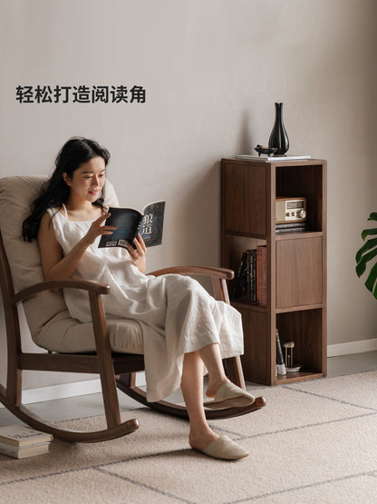实木书架黑胡桃木书房置物架小户型角落展示架收纳架