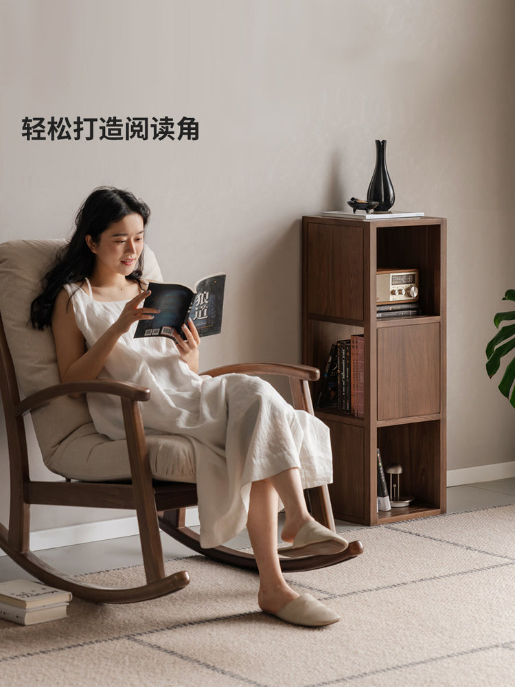 实木书架黑胡桃木书房置物架小户型角落展示架收纳架
