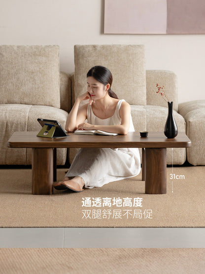 实木茶几客厅侘寂风茶台黑胡桃木创意茶桌小户型矮桌