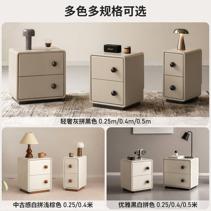 实木床头柜现代简约储物柜卧室床边灰色柜子收纳柜