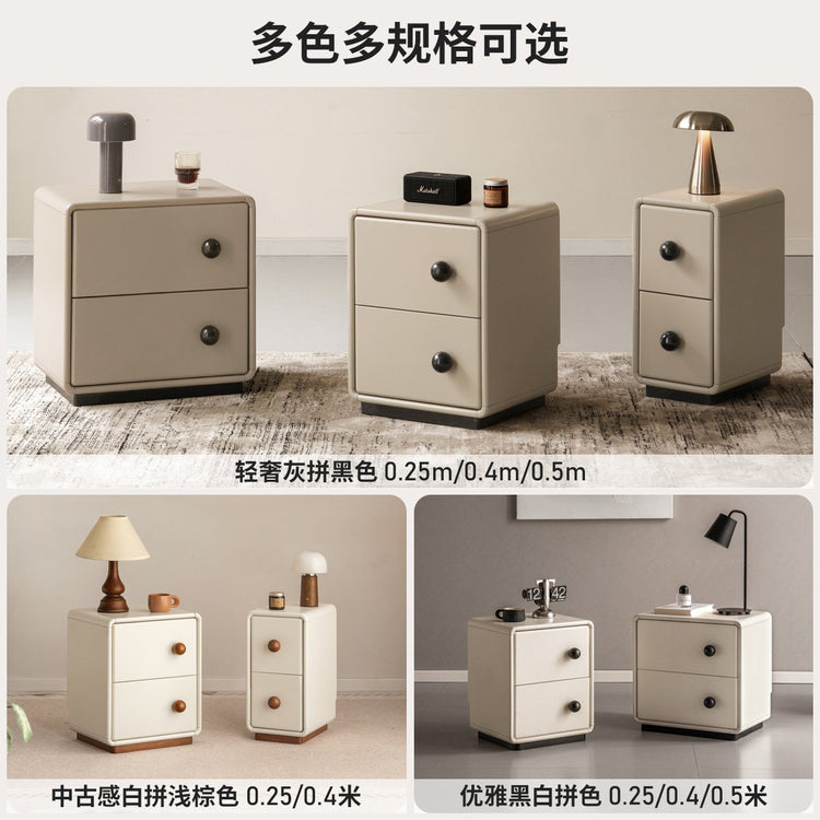 实木床头柜现代简约储物柜卧室床边灰色柜子收纳柜
