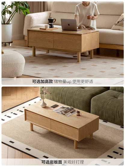实木茶几客厅现代简约茶桌餐桌两用白蜡木骨骼线茶台