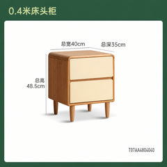 实木床头柜现代简约樱桃木储物柜卧室两抽收纳柜子