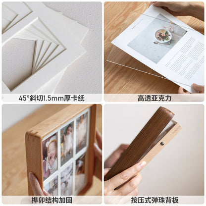 实木多宫格记录生活光印成长展示框宠物相框挂墙摆台