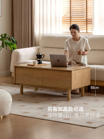 实木茶几客厅现代简约茶桌餐桌两用白蜡木骨骼线茶台
