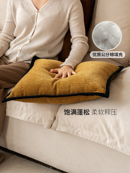中古风抱枕卧室床头软靠客厅沙发腰枕复古黑边办公午睡枕