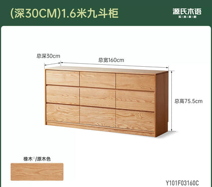实木斗柜靠墙收纳储物柜卧室床尾抽屉柜带锁五边柜