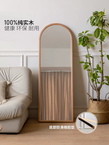 实木宿舍全身镜卧室挂墙落地两用穿衣镜北欧简约试衣镜