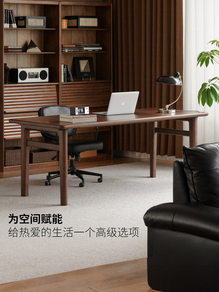 实木书桌书房黑胡桃木办公桌现代简约工作台电脑桌