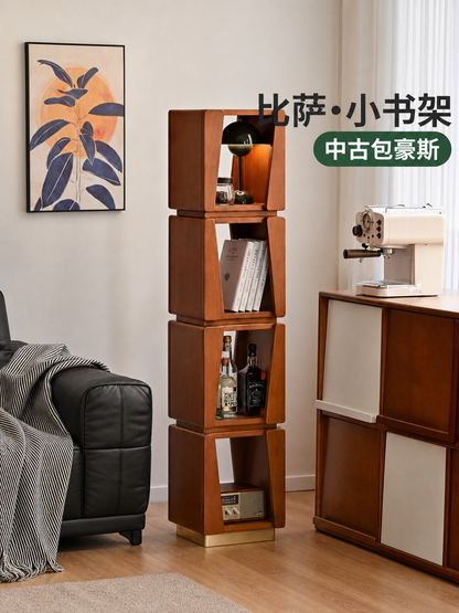实木小户型书房置物架中古包豪斯展示架落地书架